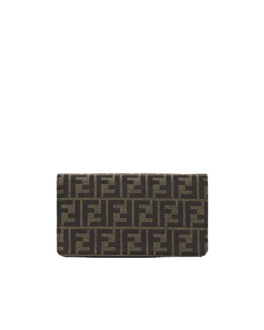 Fendi White Tube Ff-Jacquard Wallet
