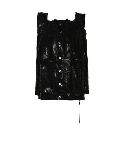 Rick Owens Black Tec Worker Denim Jacket