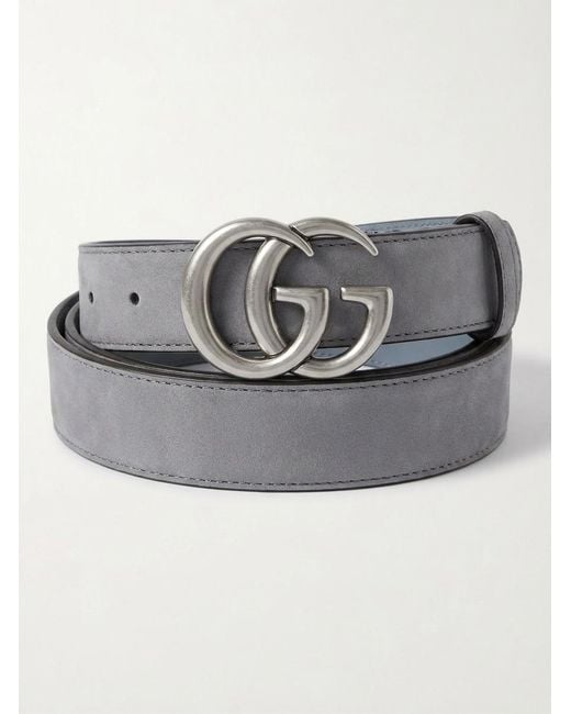 Gucci Gray Gg Marmont Thin Belt