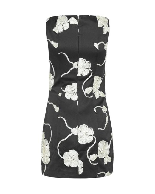 ROTATE BIRGER CHRISTENSEN Black Flower Mini Dress