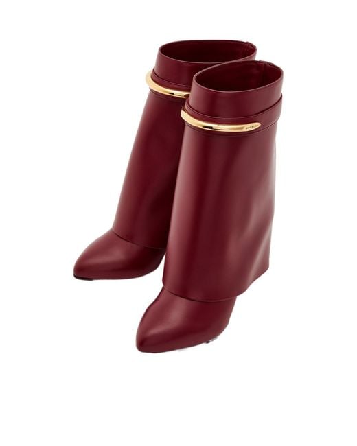Givenchy Red Leather Mid-Calf Boots