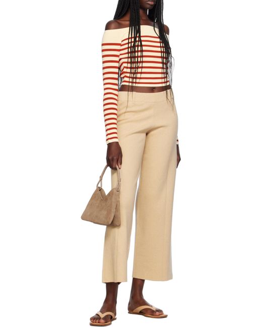 Staud Natural Belt-Loop Casual Pants