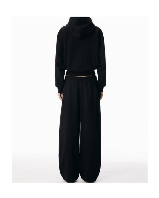Alexander Wang Blue Cotton Terry Sweatpant With Crystal Hotfix Drawcord