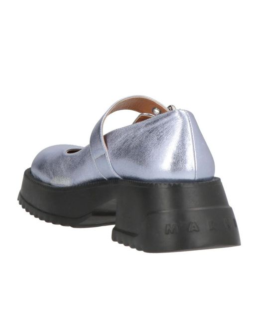 Marni Gray Metal Marie Jean High Heels