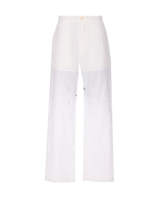 MARINE SERRE White Belt Loops Slacks