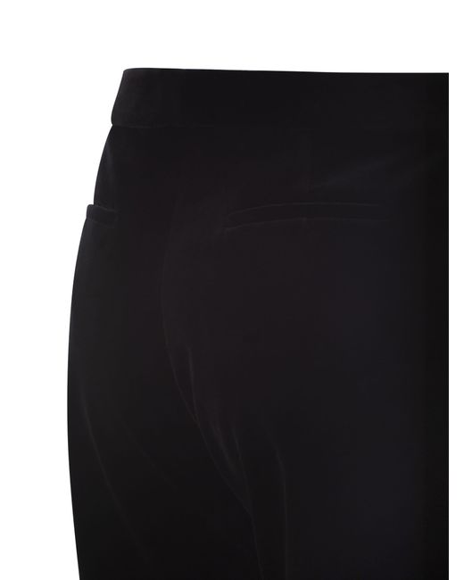 Fabiana Filippi Black Straight-Leg Velvet Trousers