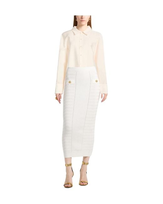 Saint Laurent White Solid Color Long Shirt