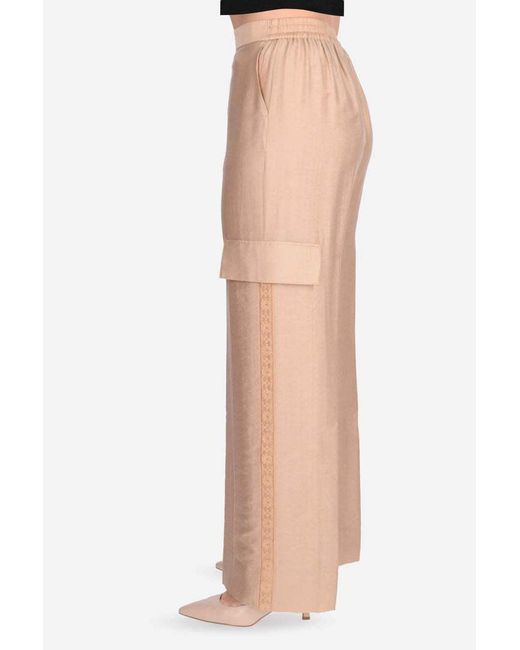 Blugirl Blumarine Natural Lace Trim Cargo Pants