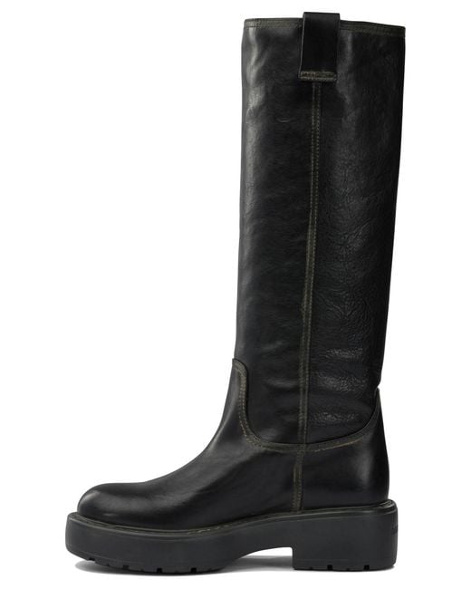 Miu Miu Black Round-Toe Slip-On Boots