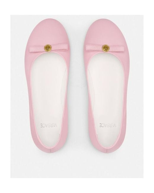 Versace Pink Medusa Ballerina Shoes
