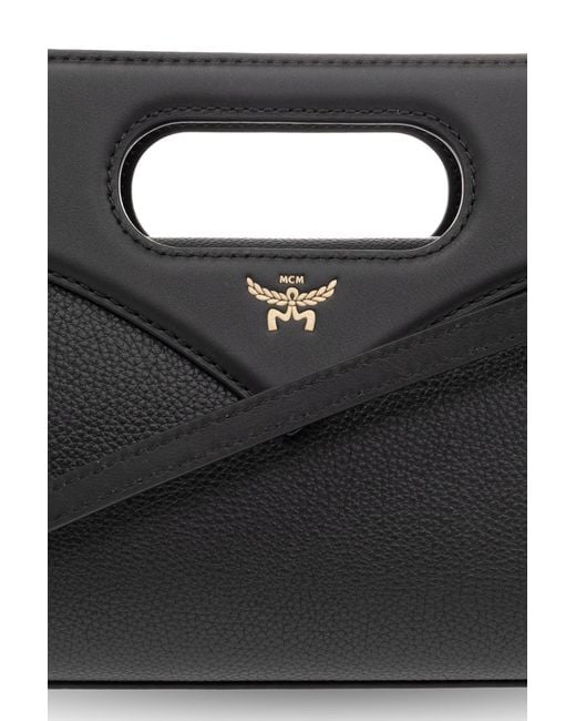 MCM Black Logo Shoulder Bag