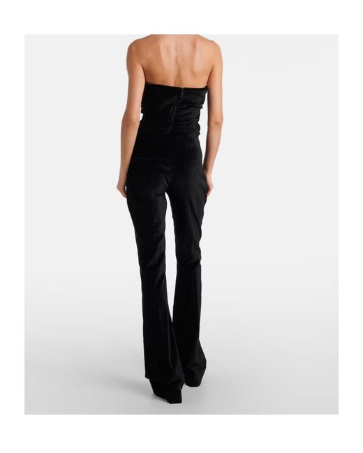 TOVE Black Roux Cotton-Blend Velvet Flared Pants