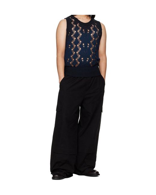 Egonlab Black Sculpted Track Elastic Waist Casual Pants for men