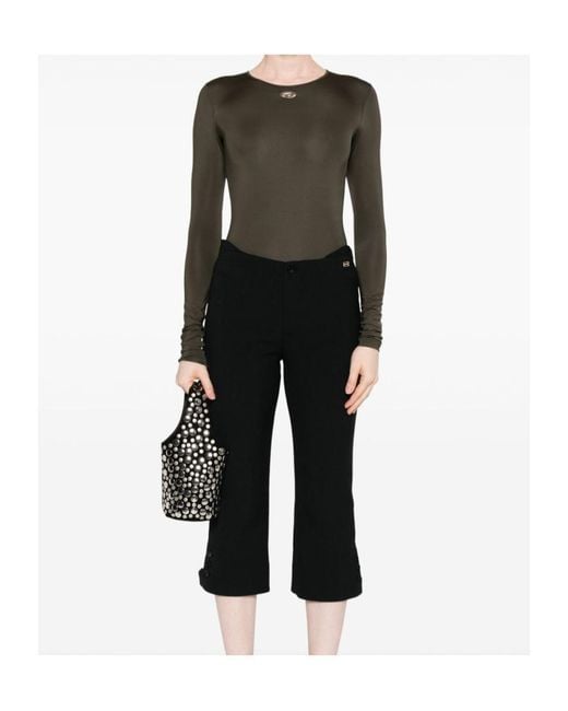 DIESEL Green Oval D Cut Out Logo Bodysuit