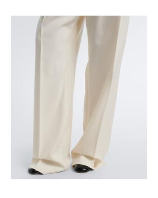 Rohe White High-Rise Wide-Leg Virgin Wool Pants