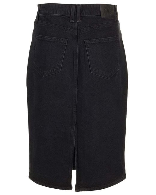 PAIGE Black Siren Denim Skirt