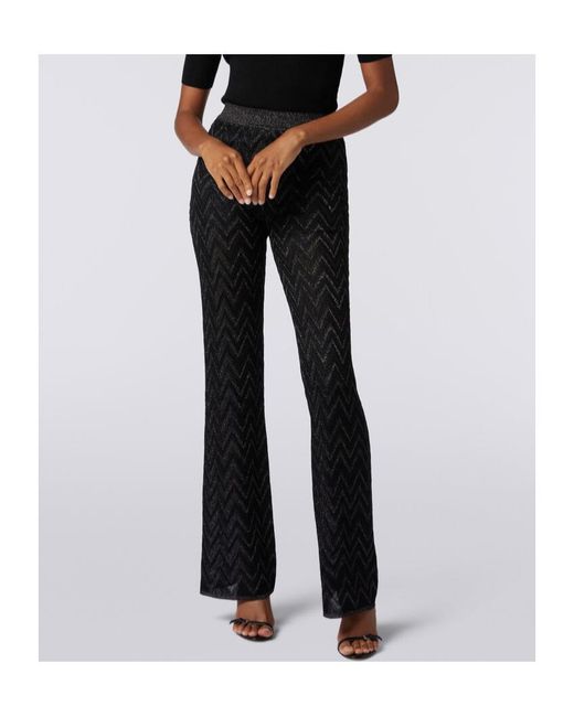 Missoni Black Zigzag Wide-Leg Trousers