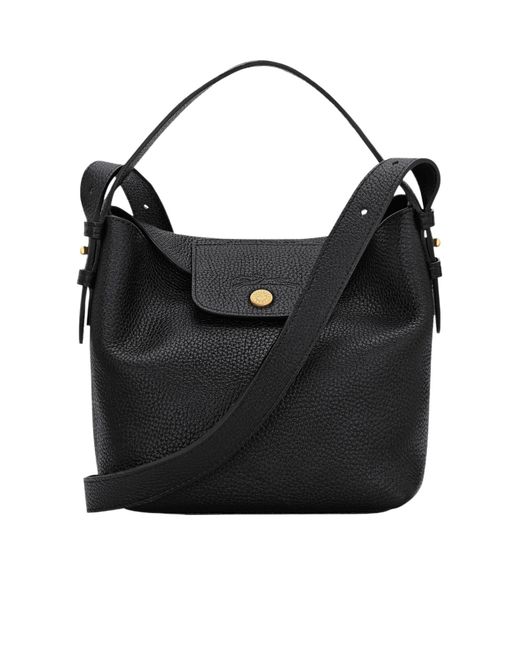 Longchamp Black Snap-Closure Shoulder Bag