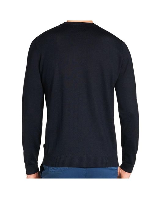Boss Blue Embroidered Logo Pullover for men