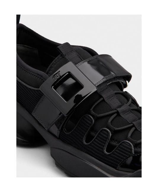 Roger Vivier Black Viv' On The Run Trekky Sneakers