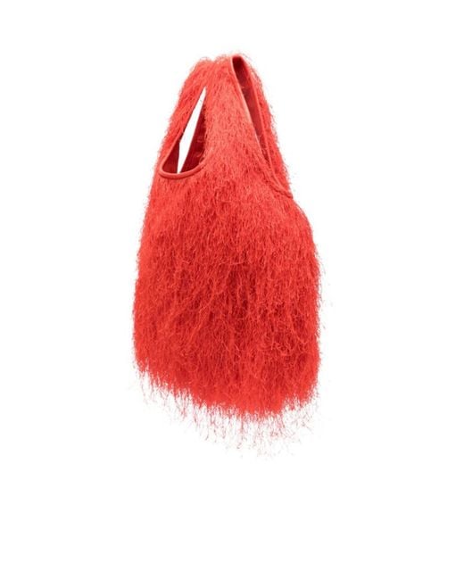 Dries Van Noten Red Top Double Handle Handbag
