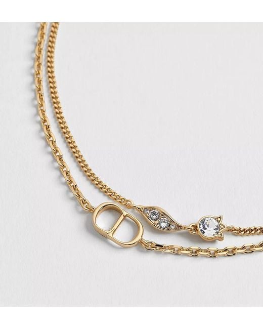 Dior Metallic Logo Pendant Necklace