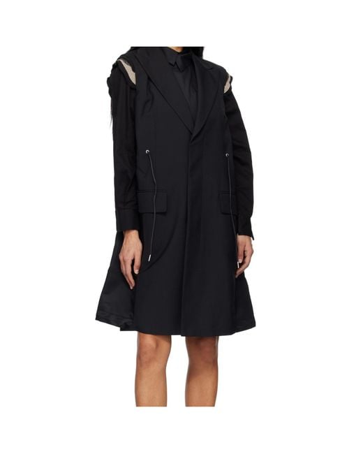 Sacai Black Long Vest