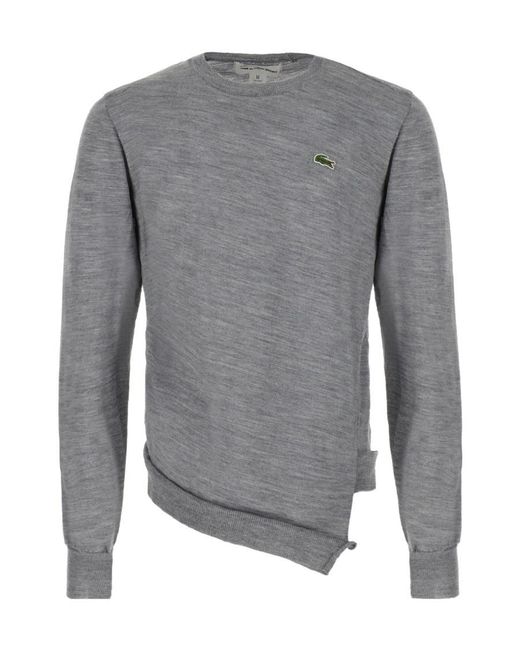 Comme des Garçons Gray Ribbed Asymmetric Cotton Sweatshirt for men