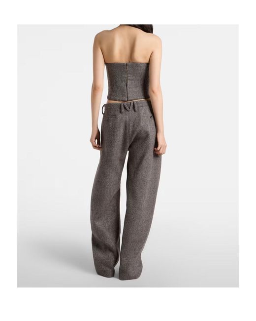 Magda Butrym Gray Wool-Blend Corset