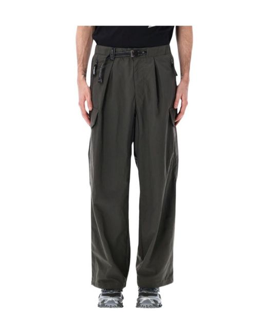 And Wander Black Belted Cargo Pants for men