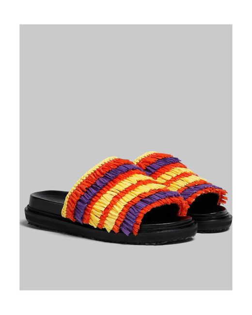 Marni Multicoloured Fringe Slide Sandal