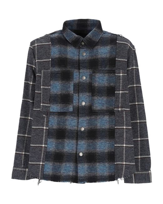 Haikure Black Check-Pattern Frayed Shirt for men