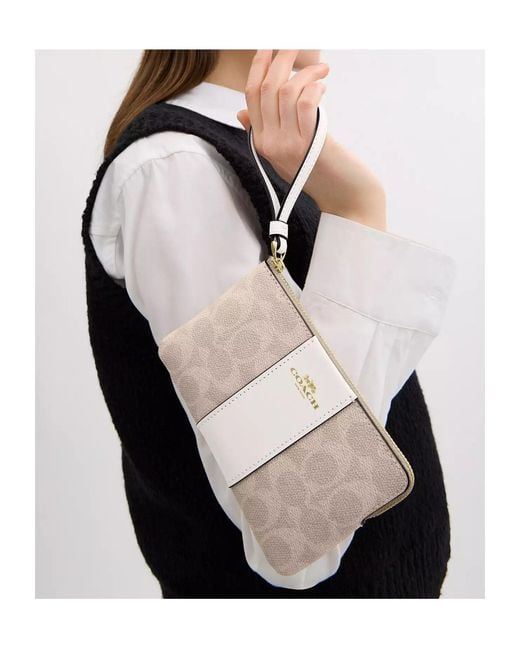 COACH Natural Corner Zip Wristlet