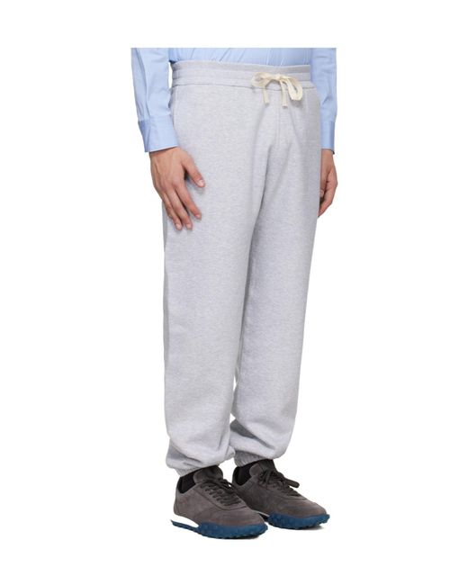 Jil Sander Blue Logo-Embroidered Drawstring Trousers for men