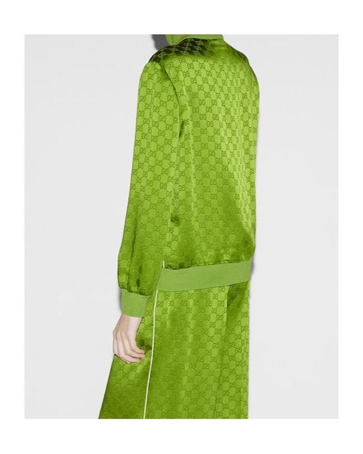 Gucci Green Monogrammed Zip-Up Jacket