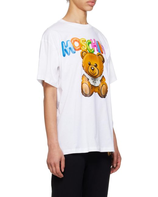 Moschino White Teddy Bear Printed T-Shirt