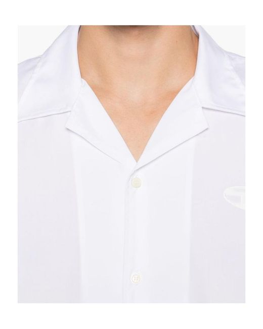 DIESEL White S-Mac Camp Collar Short-Sleeved Shirt for men