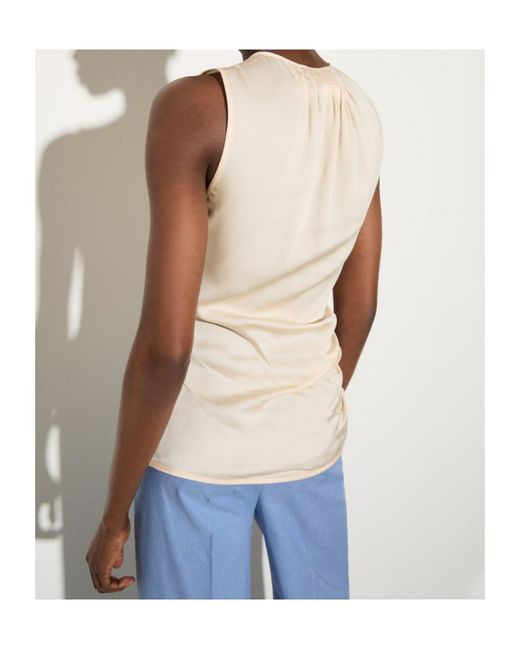 MAX&Co. Natural Satin Top With Draping