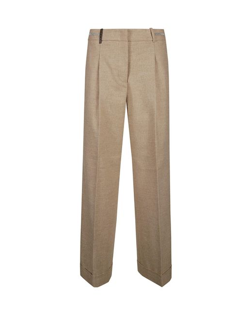 Peserico Natural Trousers With Pleats