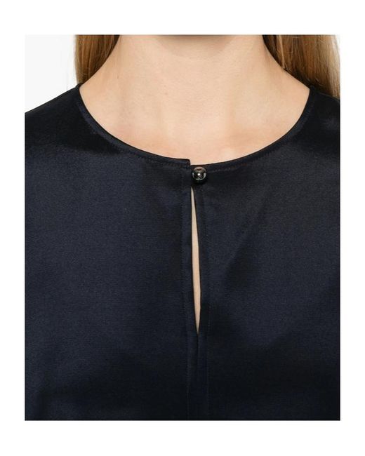 Max Mara Blue Round Neck Long-Sleeved Top