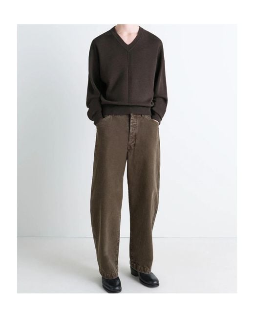 Lemaire Black V-Neck Jumper for men
