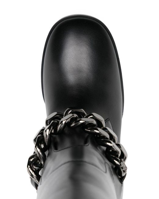 Casadei Black Varenne 100Mm Chain-Link Trim Boots