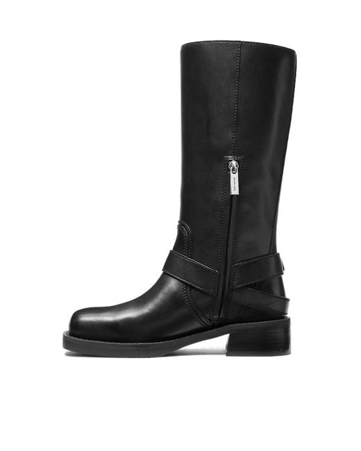 MICHAEL Michael Kors Black Crosby Moto Boots
