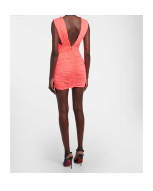 Alex Perry Red Keanen Ruched Minidress