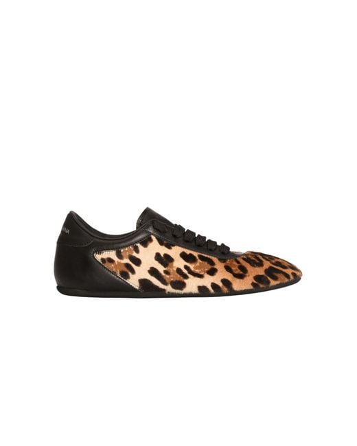 Dolce & Gabbana Brown Leopard Printed Sneakers