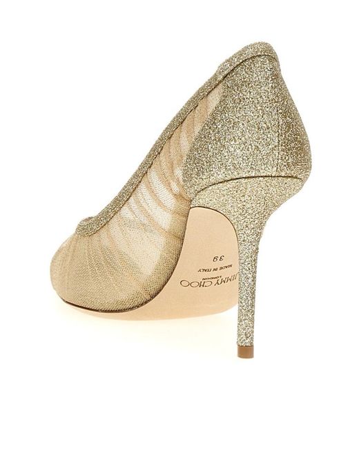 Jimmy Choo Metallic Love 85 Pointed-Toe Glitter Pumps