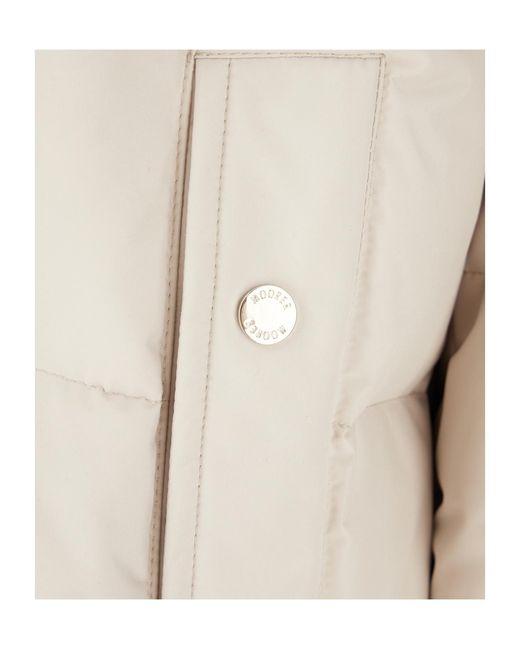Moorer Natural Long Hooded Quilted Down Coat