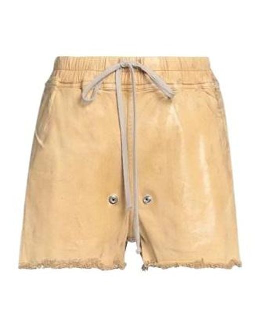 Rick Owens Natural High-Waisted Coated Denim Hot Pants