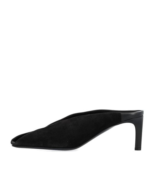 Jil Sander Black Square-Toe High-Heel Mules