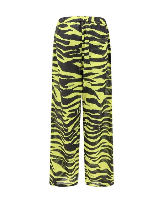 The Attico Green The Zebra Printed Pants